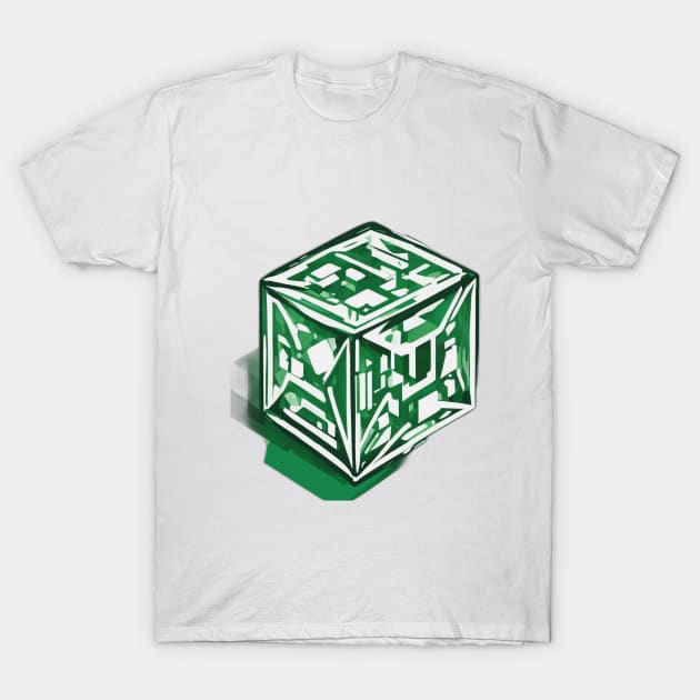 Rubic Cube Emerald Green Shadow Silhouette Anime Style Collection No. 382 T-Shirt by cornelliusy